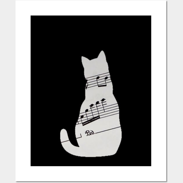 Cat in music sheet Wall Art by reesea